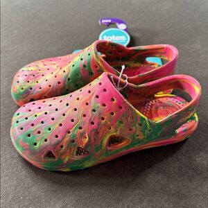 Kids Totes Multicolor Slip-On Waterproof Shoes Lightweight Size T 11-12 NEW